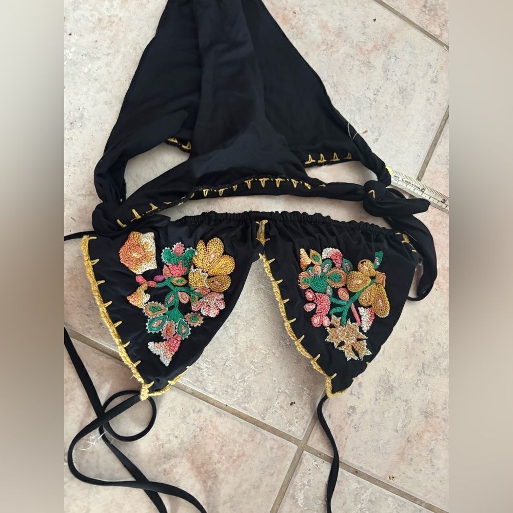 Anjuna Beachwear 2 Piece Swim Suit runway bathing suit bikini set crochet floral